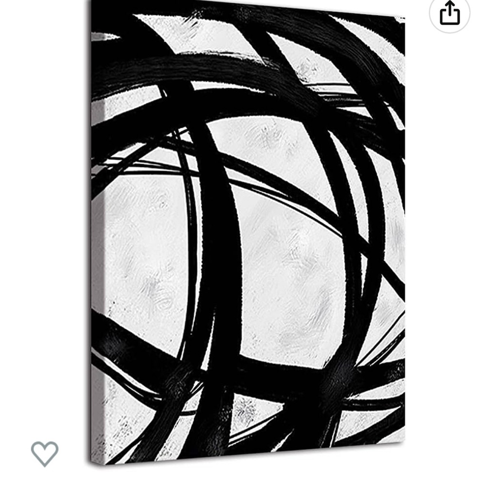 Wall art canvas black and white abstract